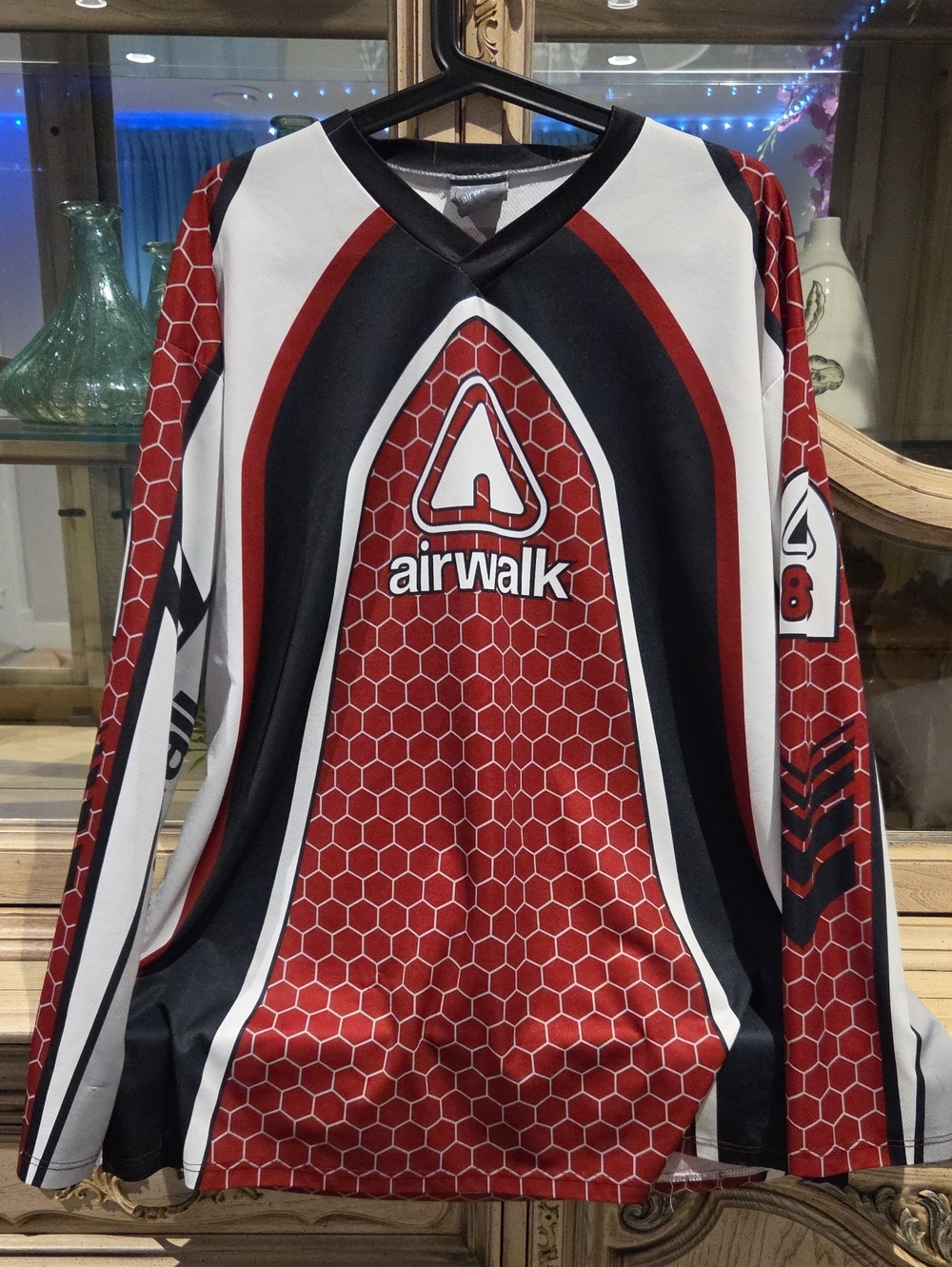 Vintage 90s Airwalk Motocross Jersey Red Honeycomb Mesh